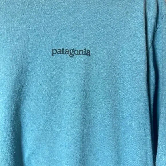 Patagonia Logo T Shirt Mens Large Blue Responsibili Tee Outdoor Graphic - Picture 4 of 4